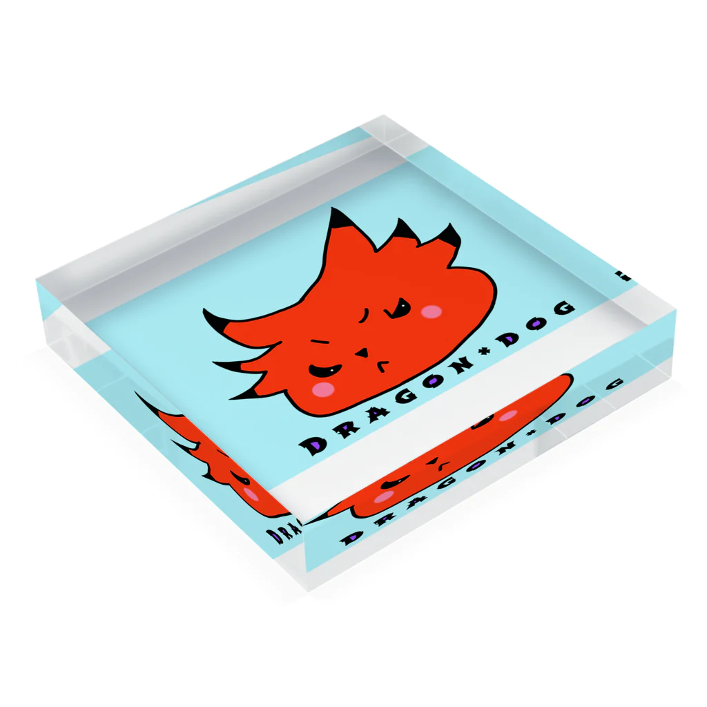 みつまめこshopのDragon×dog Acrylic Block :placed flat