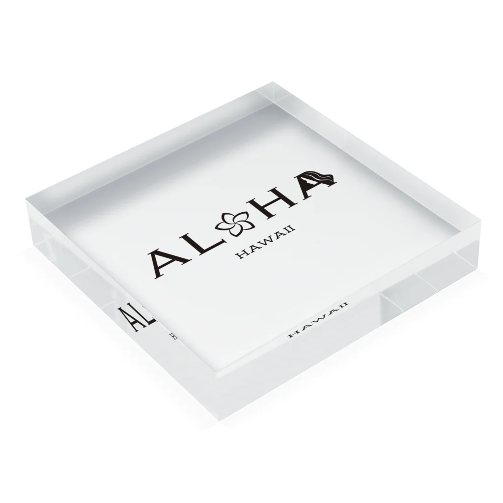 ALOHAのALOHAなプルメリア Acrylic Block :placed flat