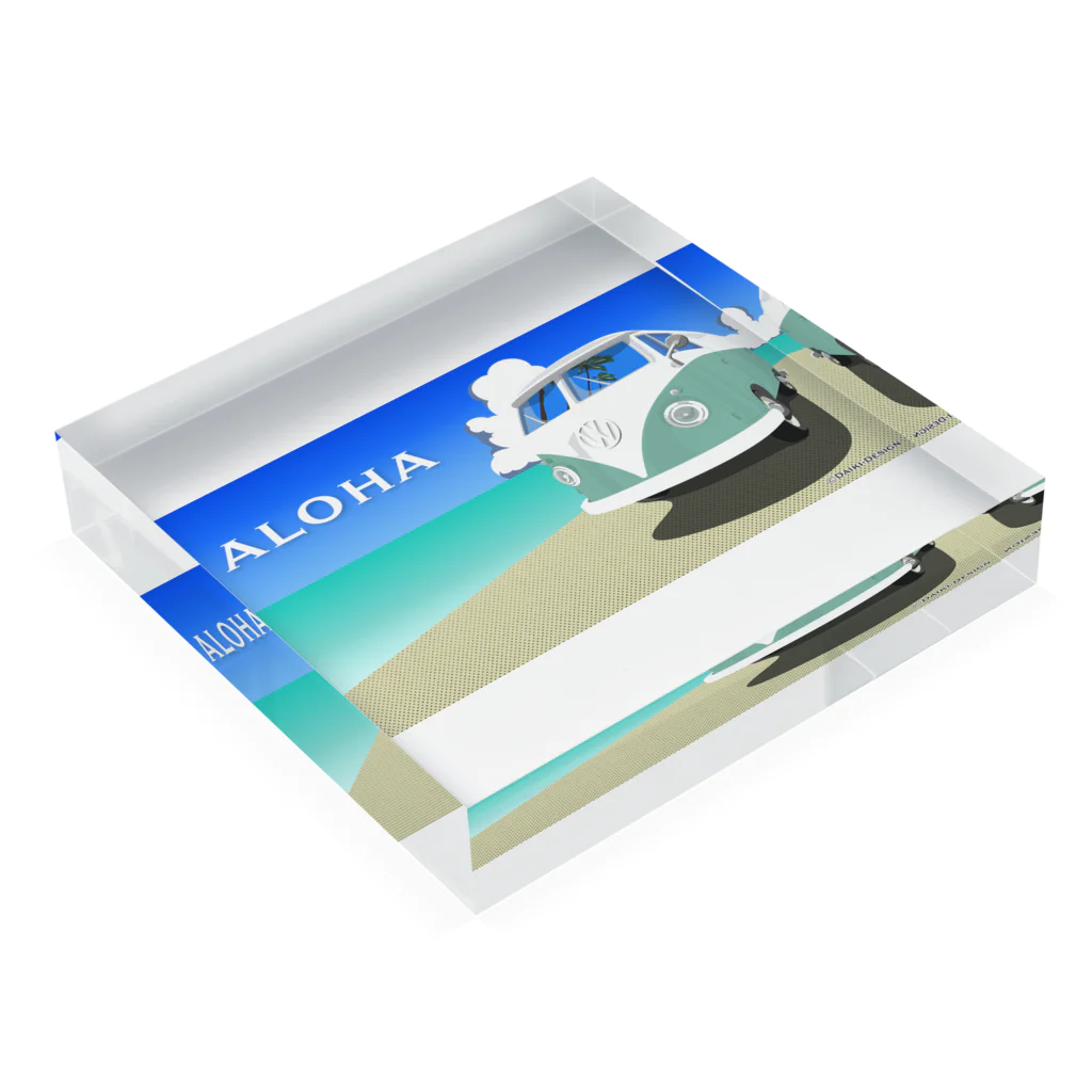 ALOHAのALOHAなワーゲンバス Acrylic Block :placed flat