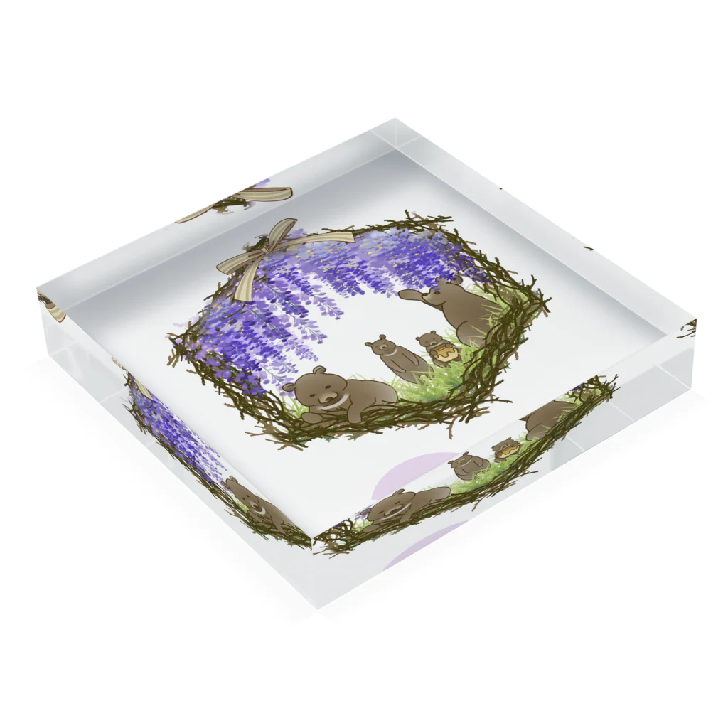 甘栗堂のふじベアさん　グッズ Acrylic Block :placed flat