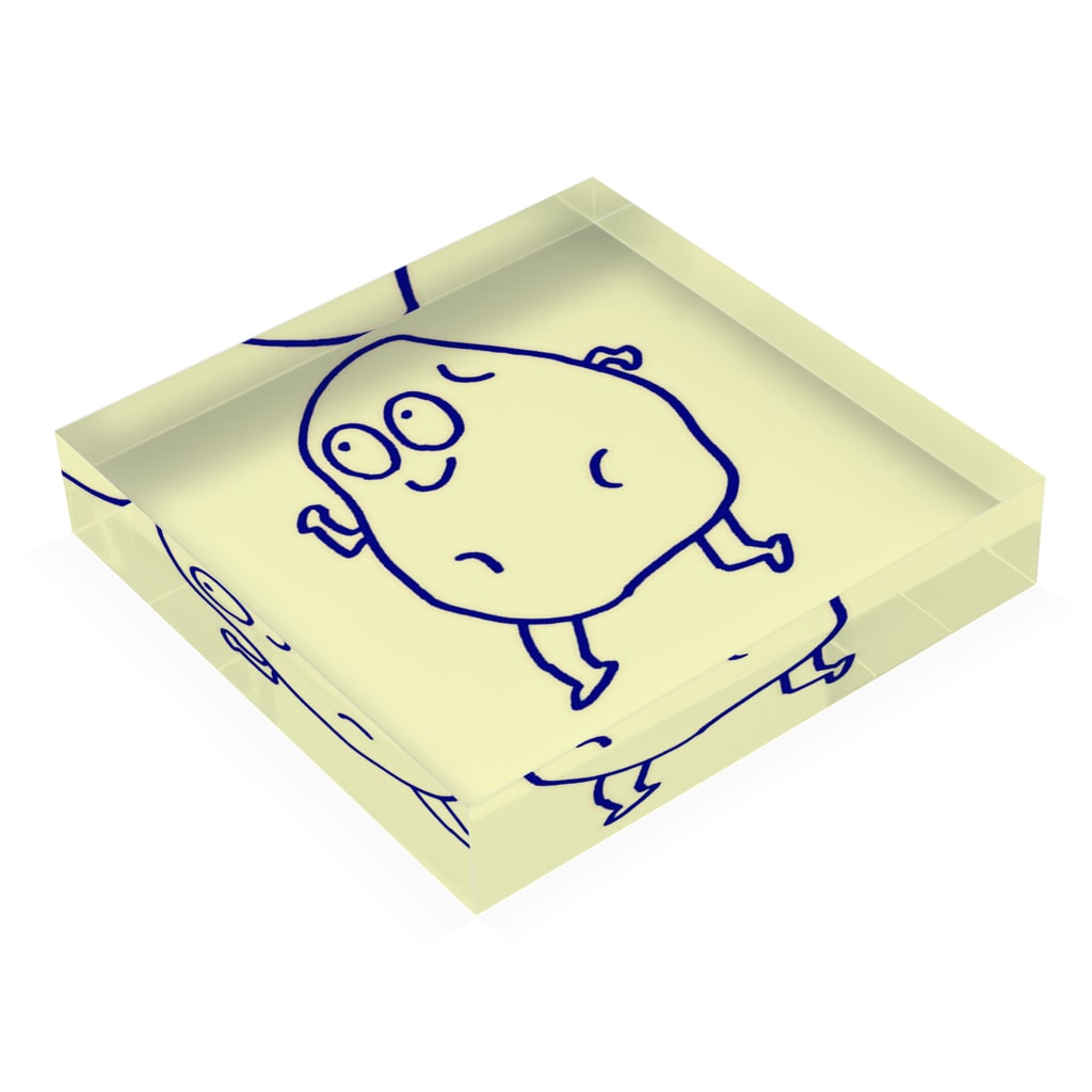 芋蔓式動物園のにゅーポテト Acrylic Block :placed flat