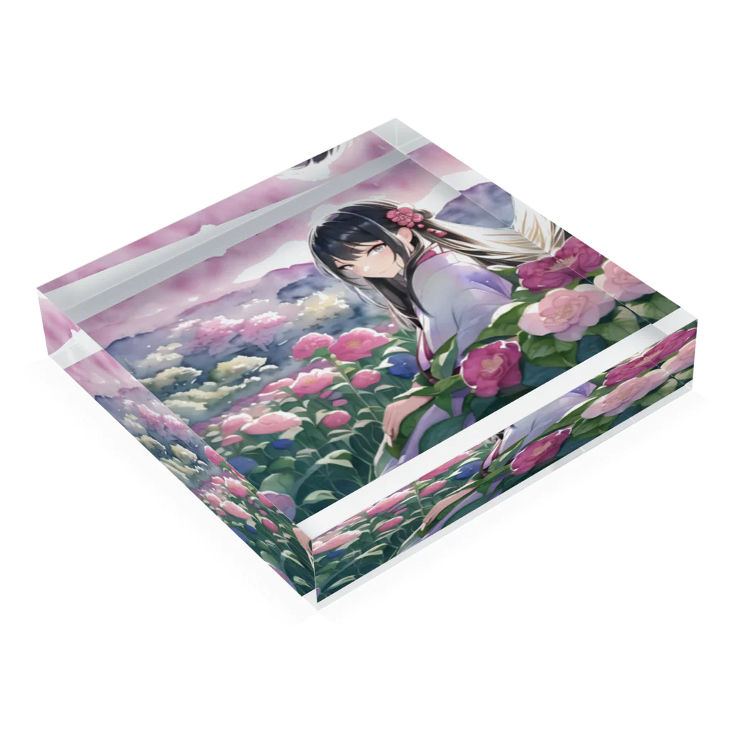 松姫の松姫「花」オリジナルアクリルブロック Acrylic Block :placed flat