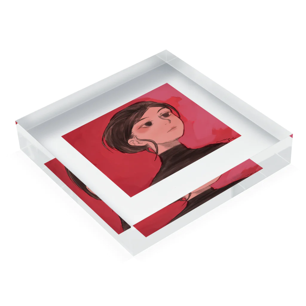 ウナーゴン20億3千万販売所のRed, Black Acrylic Block :placed flat