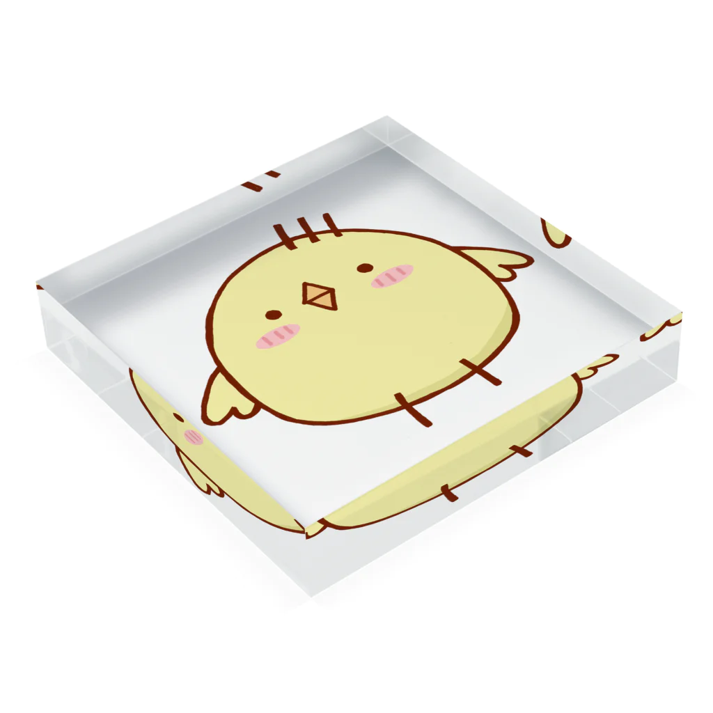 親鳥えぬのゆるいひよこ Acrylic Block :placed flat