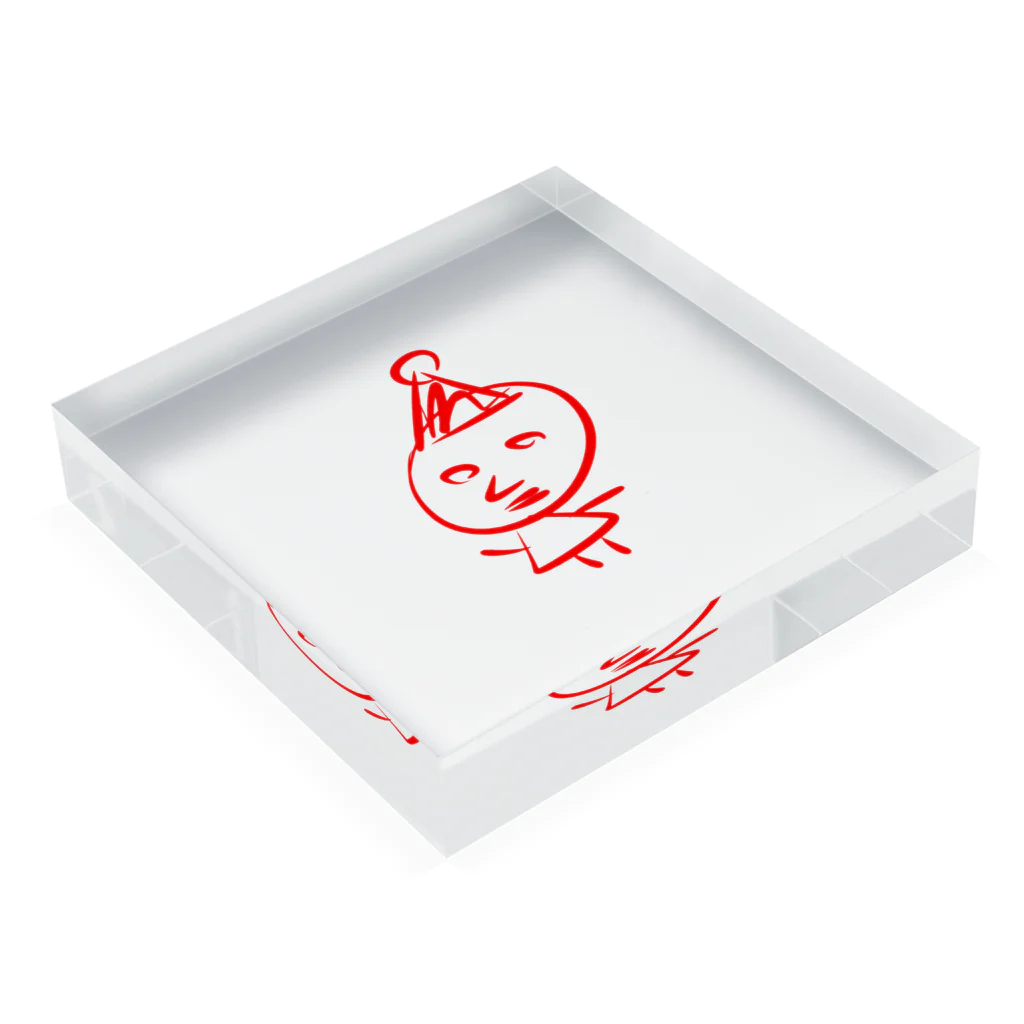 たこやきちゃんの帽子かぶった人 Acrylic Block :placed flat