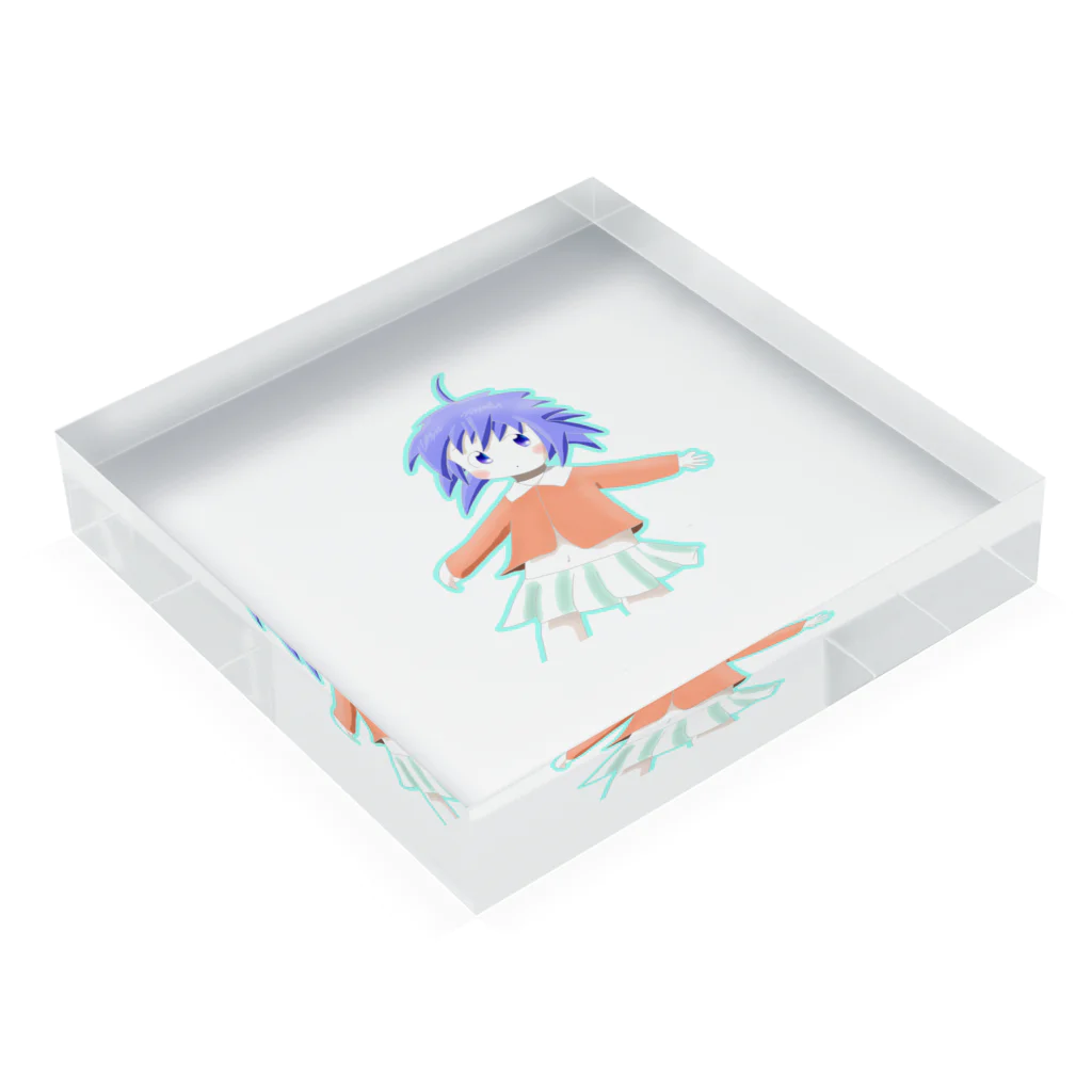 えもえもの青い神の女の子 Acrylic Block :placed flat