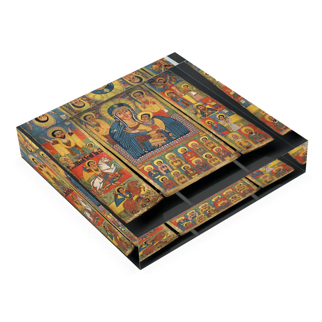 Art Institute ChicagoのTriptych Icon with Central Image of the Virgin and Child, Late 17th century, reign of Iyyasu I (1682–1706) |  Acrylic Block :placed flat