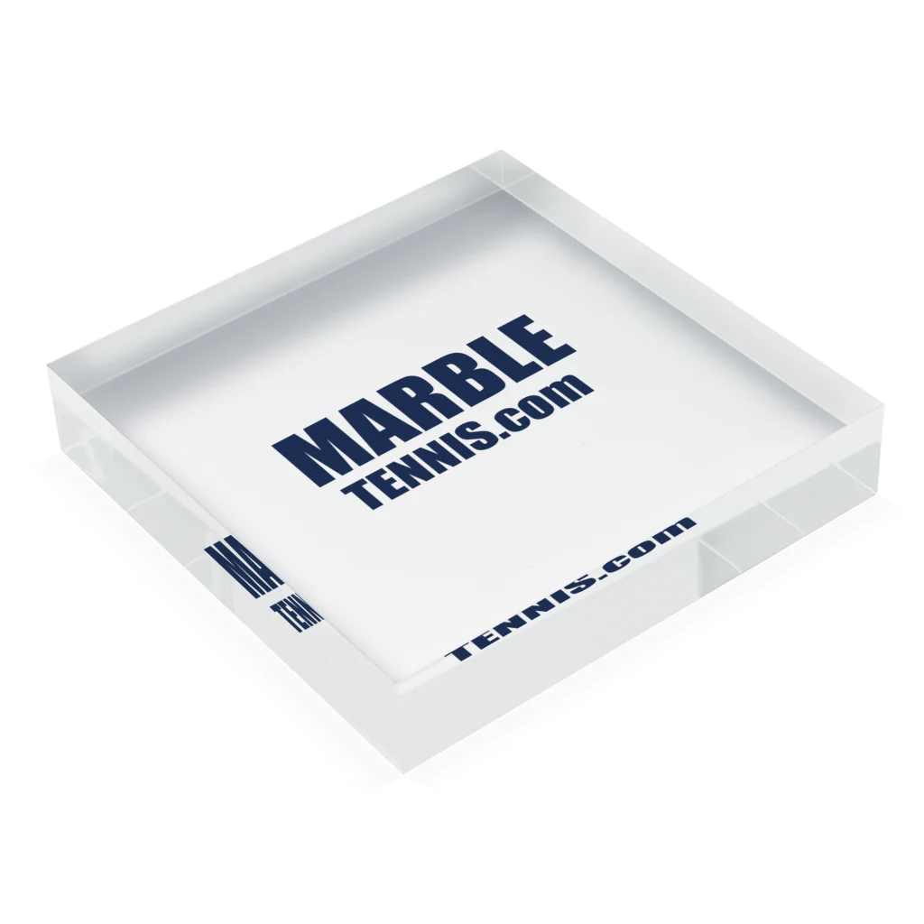 MABLE-TENNIS.comのMARBLE TENNIS.com (Navy logo） Acrylic Block :placed flat