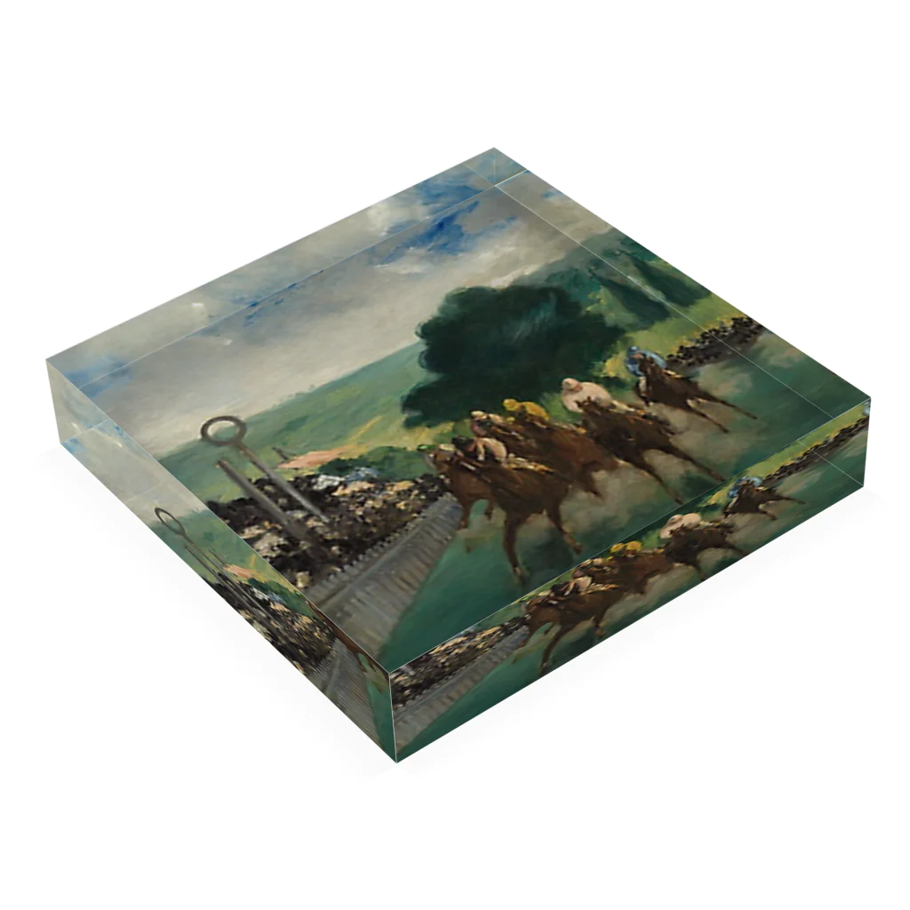 Art Institute ChicagoのThe Races at Longchamp, 1866 | Édouard Manet Acrylic Block :placed flat