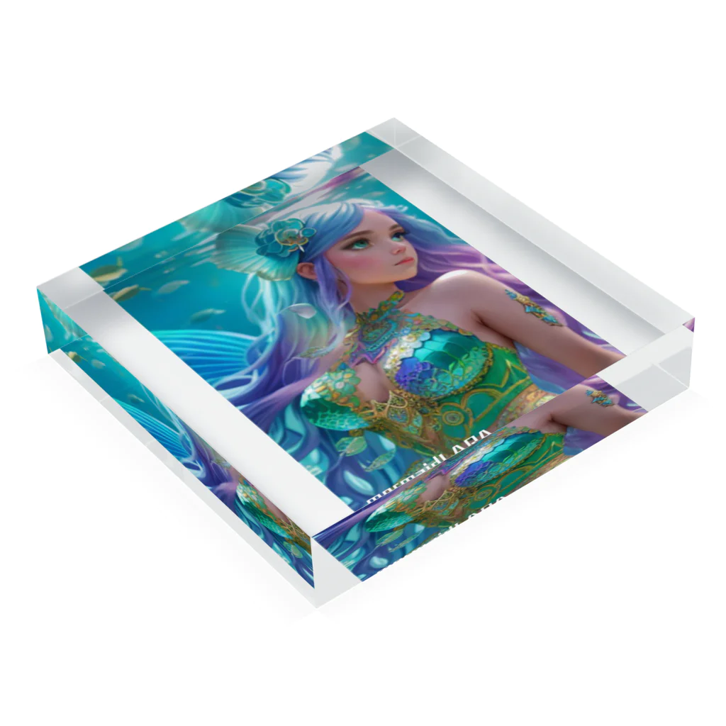 💖宇宙整体♪🌈♪こころからだチャンネル♪💖の mermaid  LARA Acrylic Block :placed flat