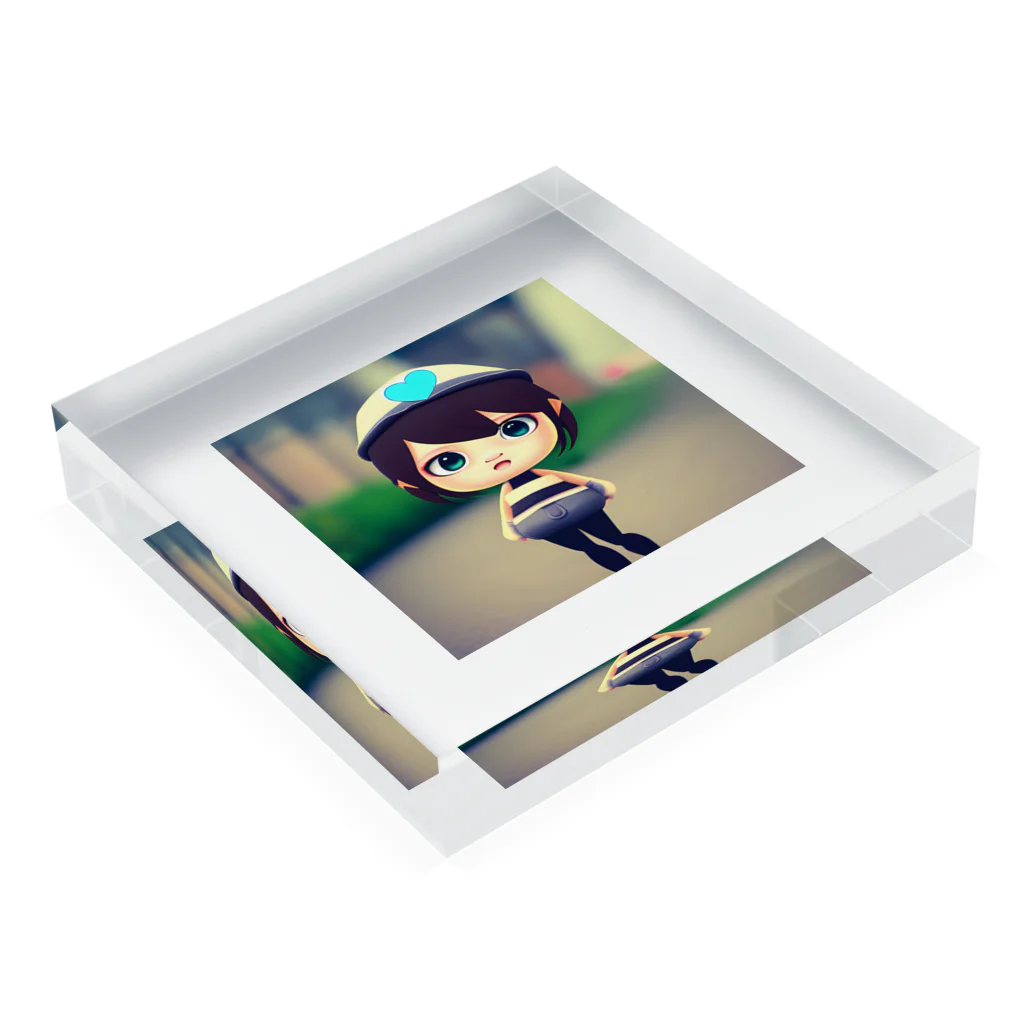InoMasaの散歩ガール　 Acrylic Block :placed flat