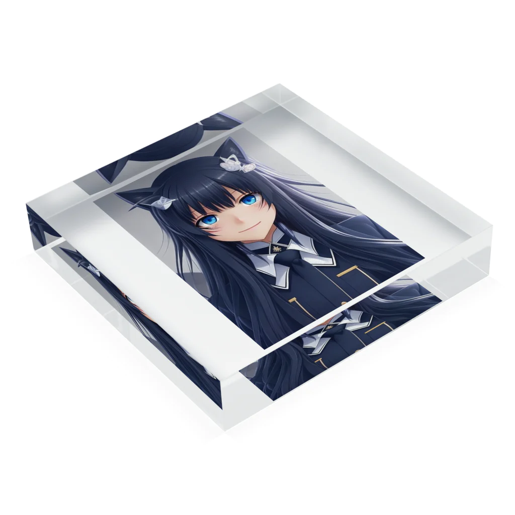 YuzuKiのはにかみ  Acrylic Block :placed flat