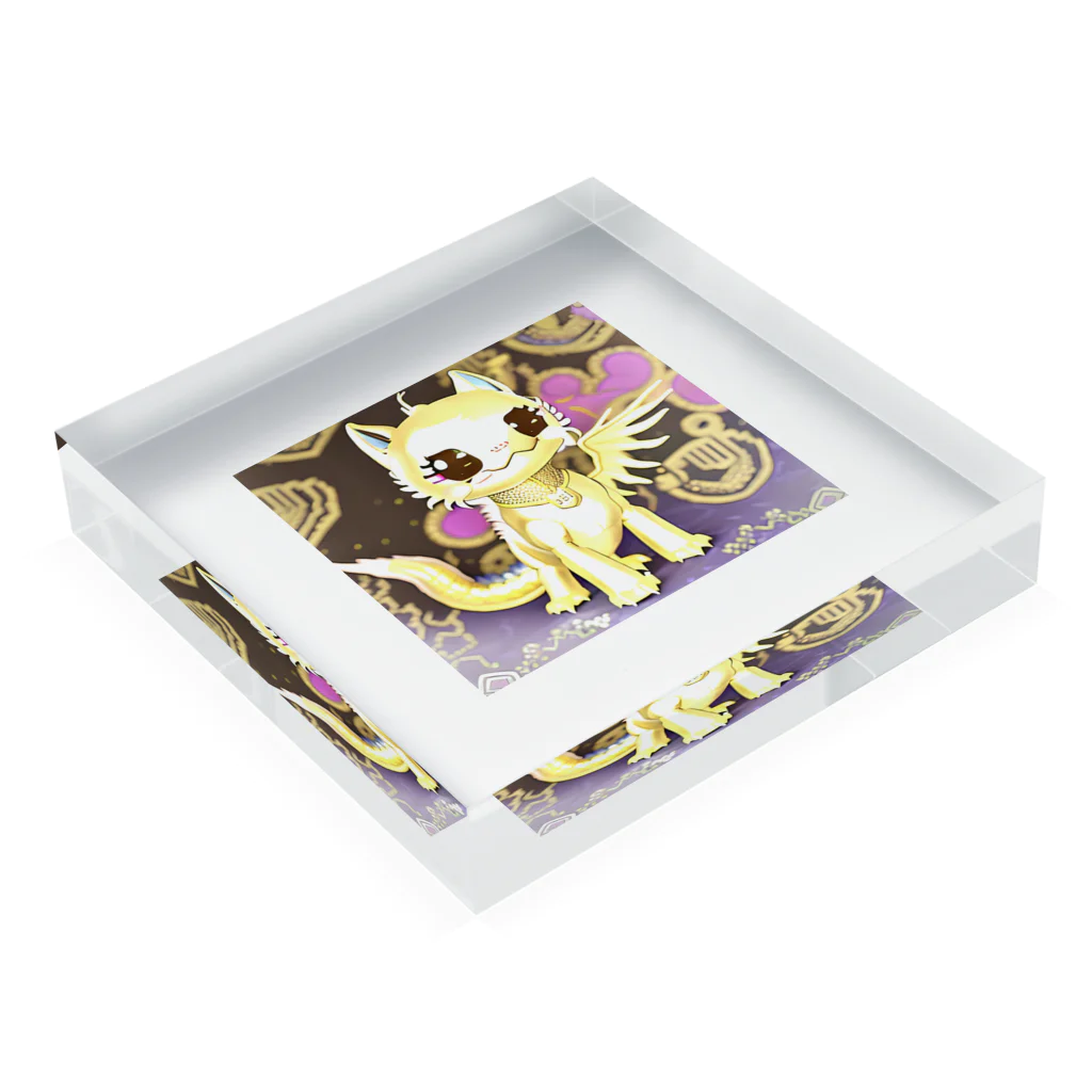 わなかりゅうの猫金龍ちゃん　グッズ Acrylic Block :placed flat