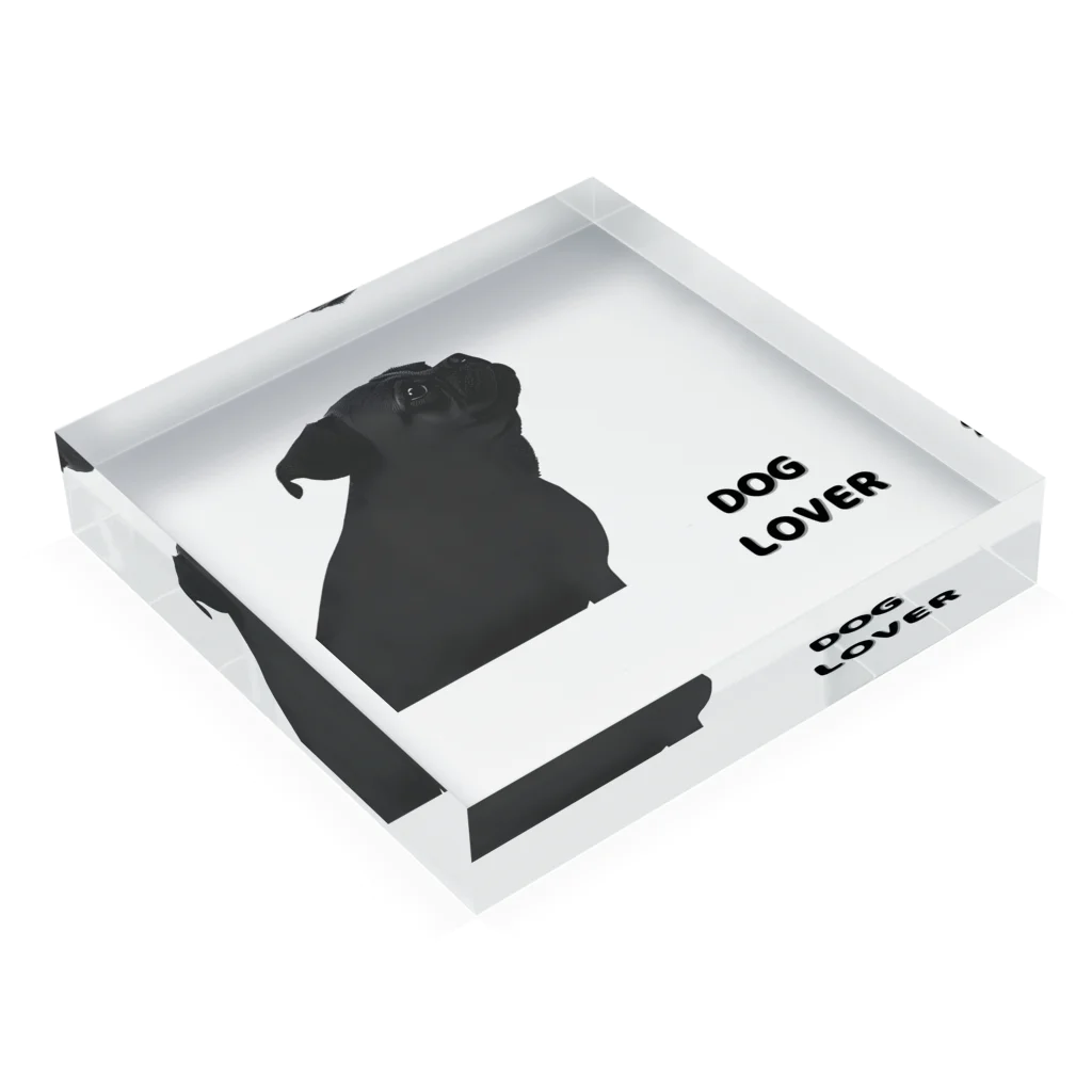 DOG LOVERのDOG LOVER（パグ） Acrylic Block :placed flat