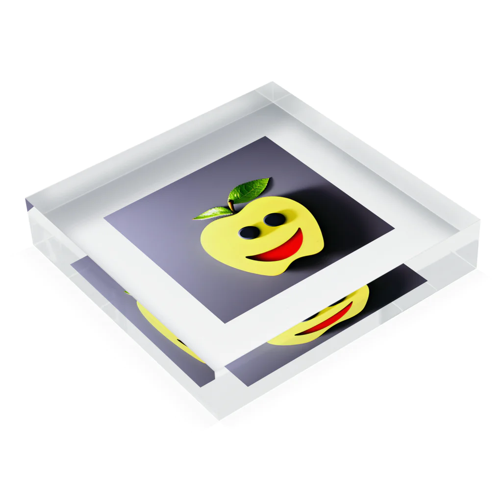 にゃーんの生きたリンゴ Acrylic Block :placed flat