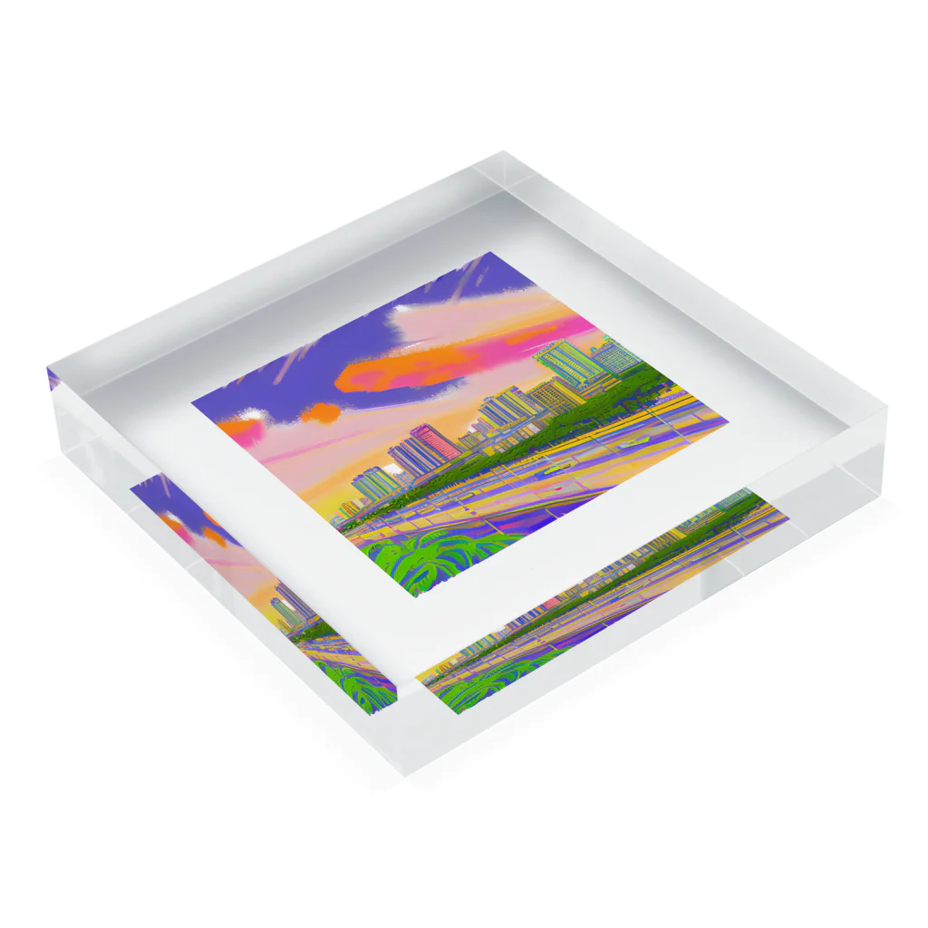 フィットネスパパの水彩のマニラグッズ Acrylic Block :placed flat