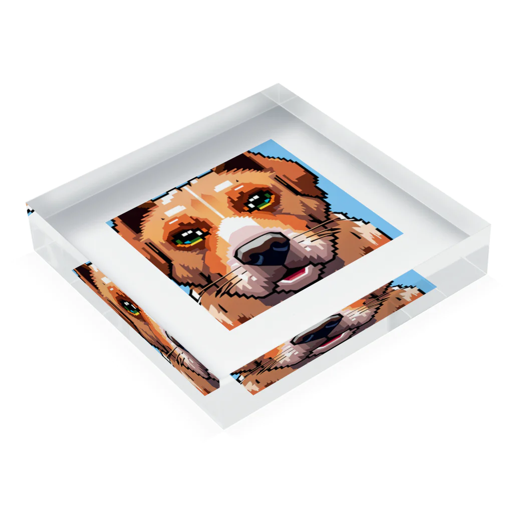 getprizeのドット絵の犬 Acrylic Block :placed flat