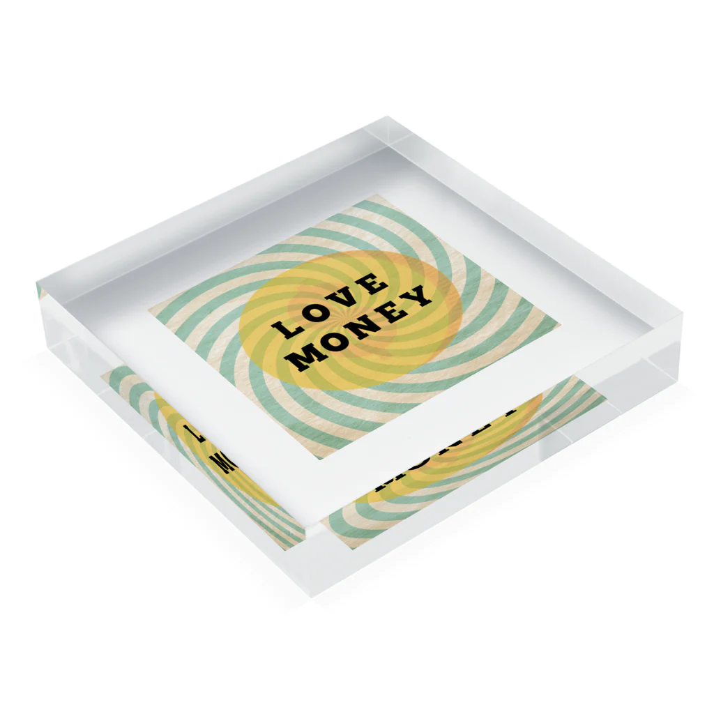 ＴＡＫＡＹＯＫＡＴＴＡのLOVE  MONEY Acrylic Block :placed flat