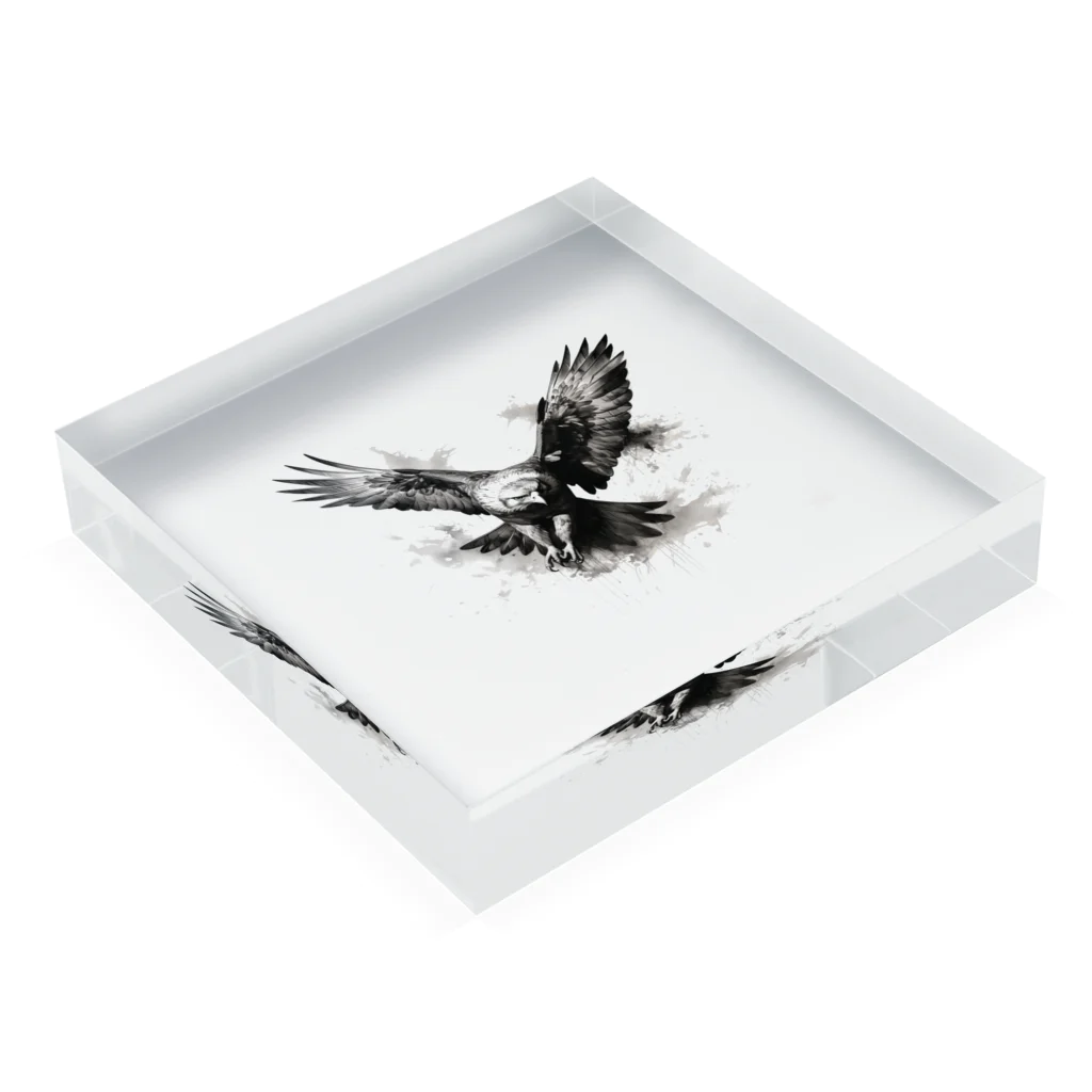 水墨画風のかっこいい鷹 Acrylic Block by ときまれ ( koulivex 水墨画風のかっこいい鷹 Acrylic Block by ときまれ ( koulivex