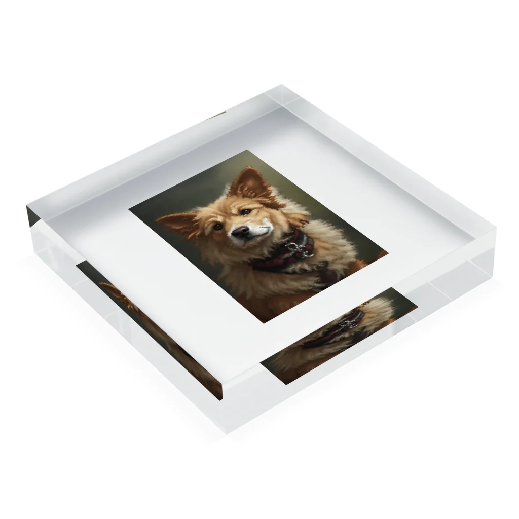 Shiyunのドット犬 グッズ Acrylic Block :placed flat