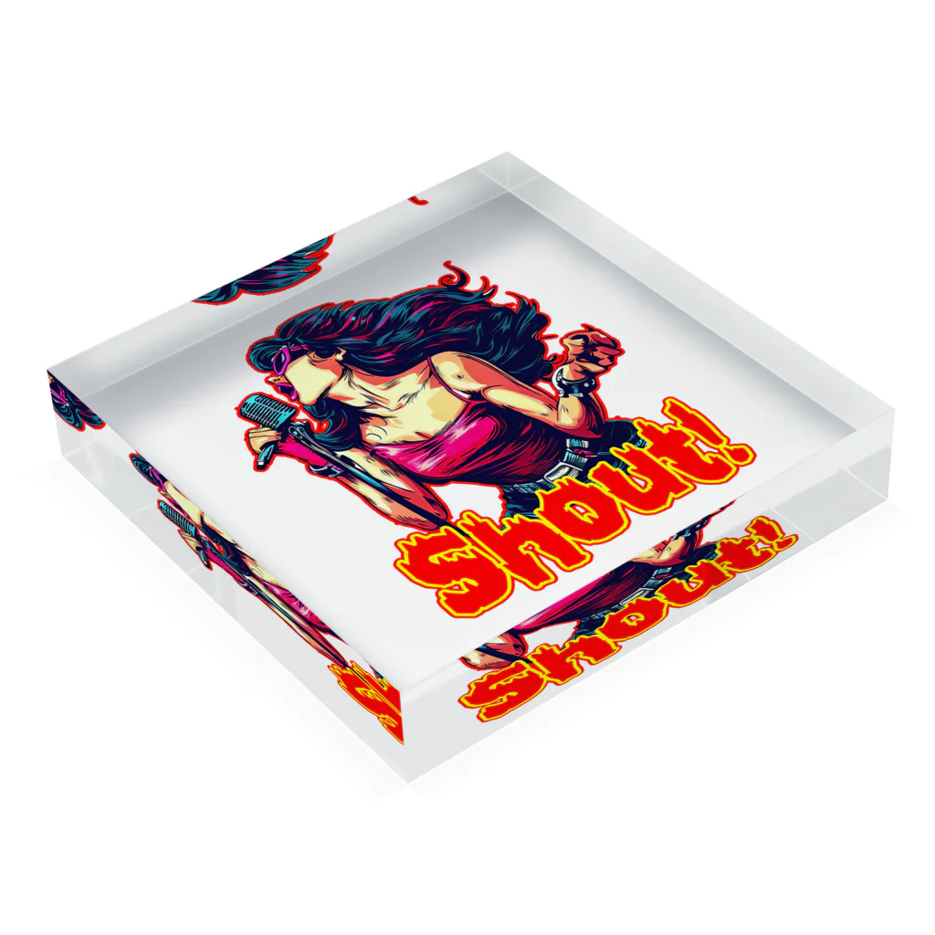 islandmoon13のSHOUT!　【ROCK歌手】シャウト！ Acrylic Block :placed flat