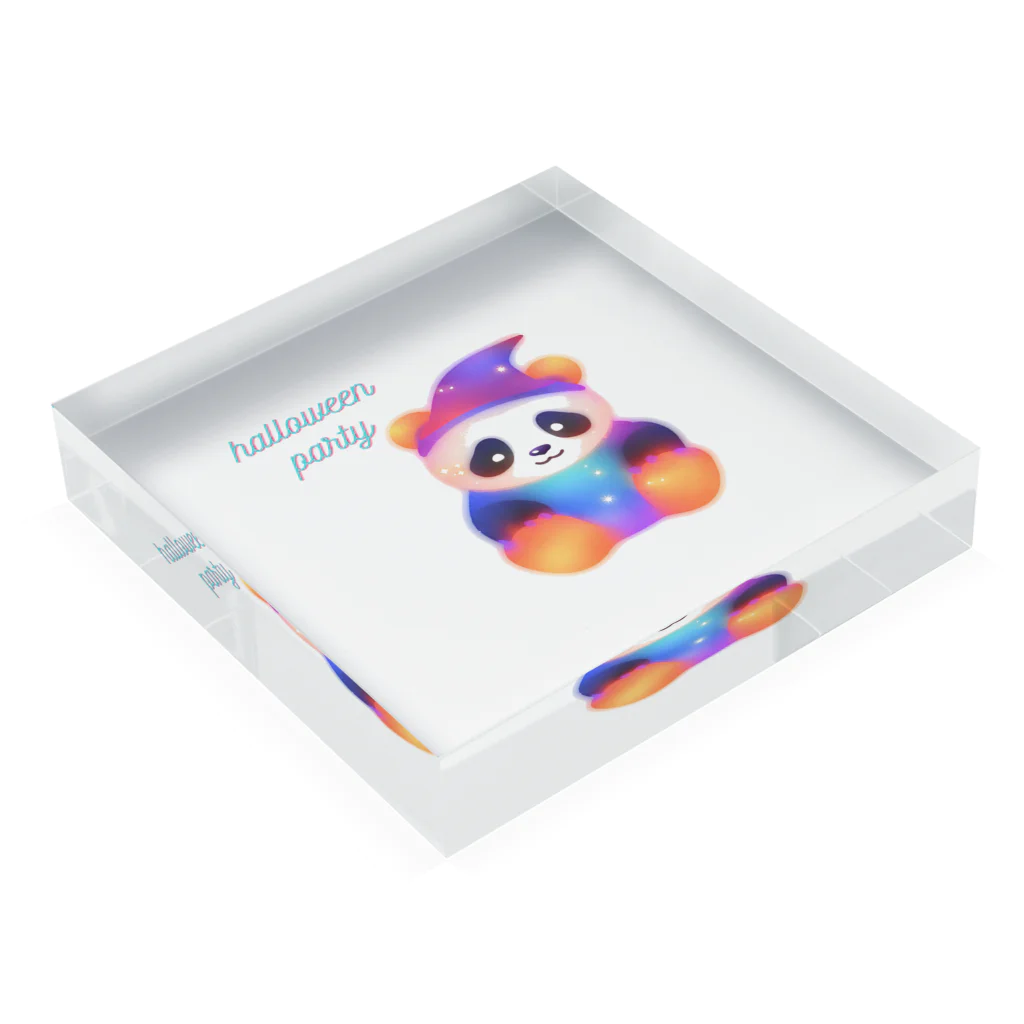 manopinoのhalloween panda Acrylic Block :placed flat