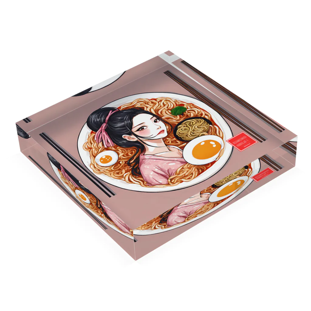 KIMONO GIRLS（キモノ ガールズ）のKIMONO GIRLS 華 ramen Acrylic Block :placed flat