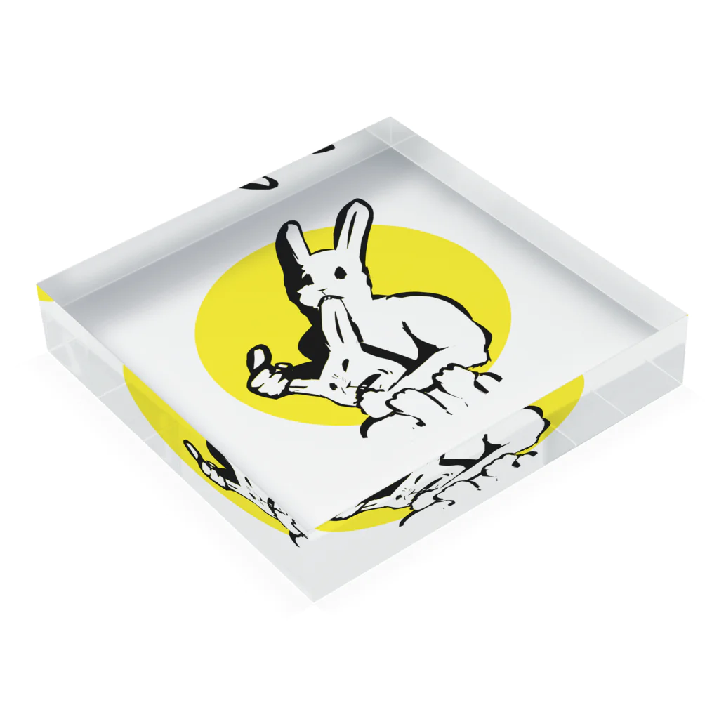 LONESOME TYPE ススの共喰い🐰（ウサギ） Acrylic Block :placed flat