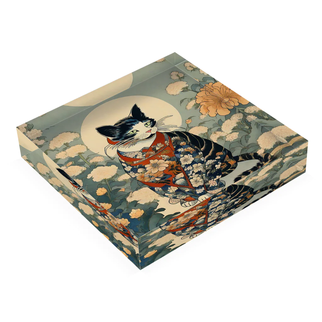 NECOSUIの花魅猫 Acrylic Block :placed flat