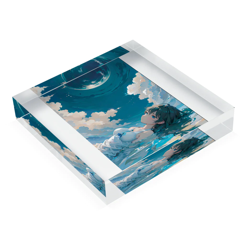 卯月なのかのSky Journey　〜世界最古で最大の恒久的なキャンパスの旅〜　No.2「恍惚」 Acrylic Block :placed flat