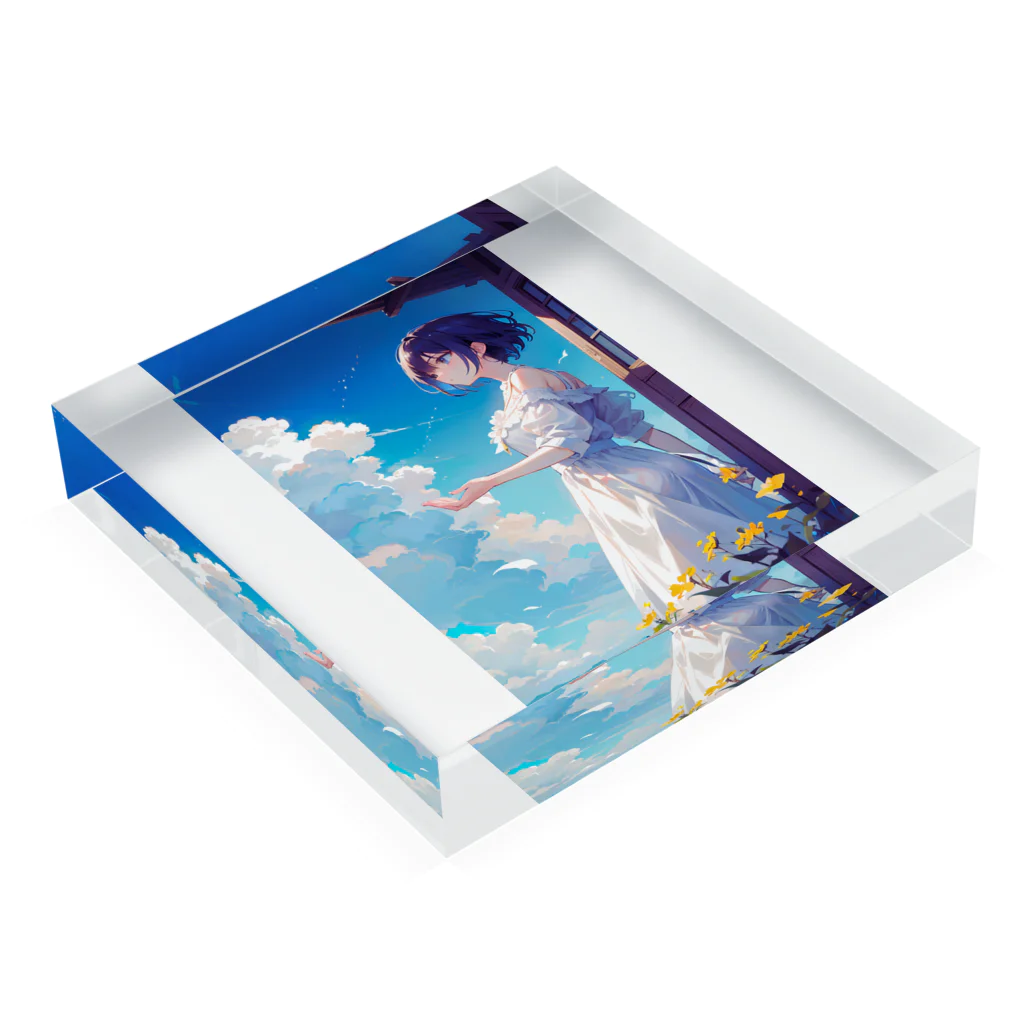 卯月なのかのSky Journey　〜世界最古で最大の恒久的なキャンパスの旅〜　No.1「Summer Time Gone」 Acrylic Block :placed flat