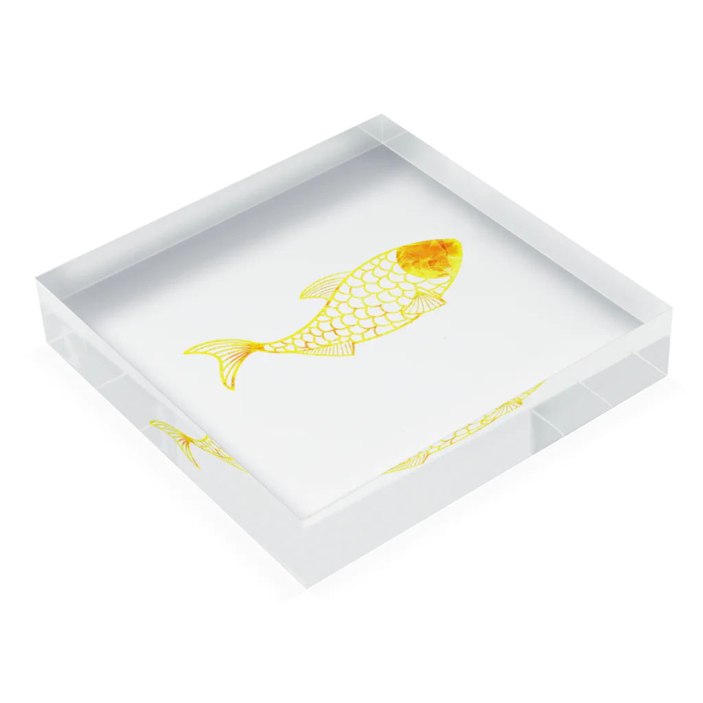 mumusの魚　flame Acrylic Block :placed flat