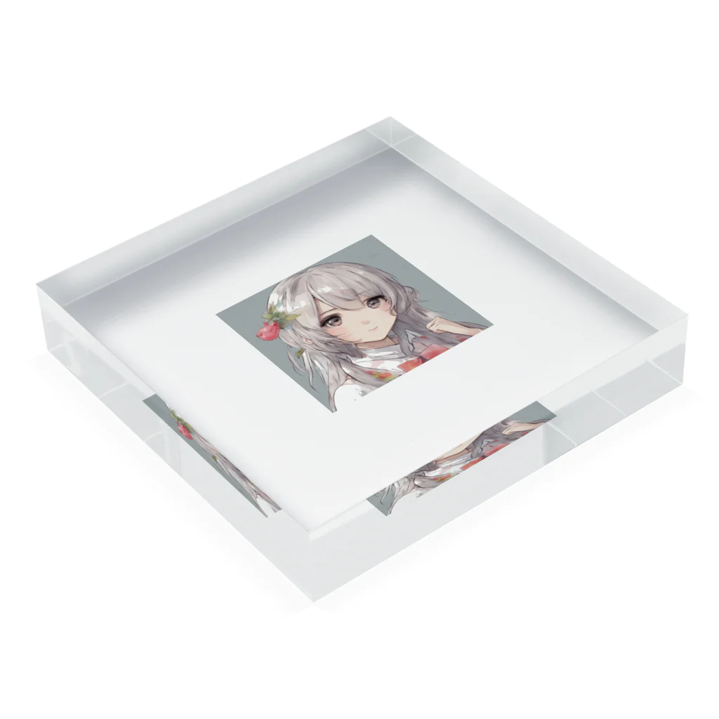 ゆうたんショップの可愛いAIキャラ2 Acrylic Block :placed flat