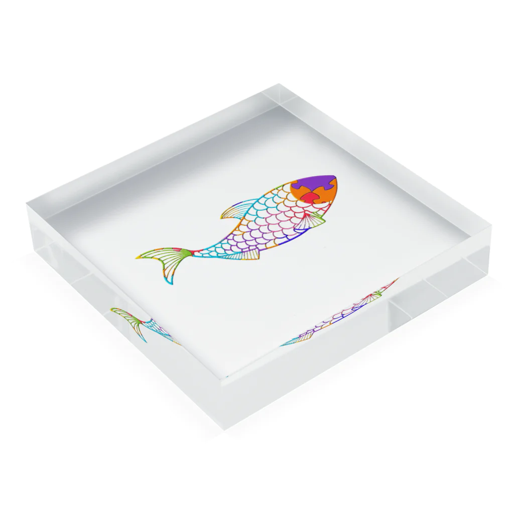 mumusの魚　jigsaw pals Acrylic Block :placed flat