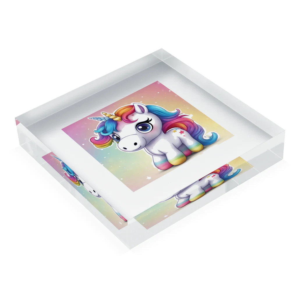 unicorn_dreamsのつぶらなユニちゃん Acrylic Block :placed flat