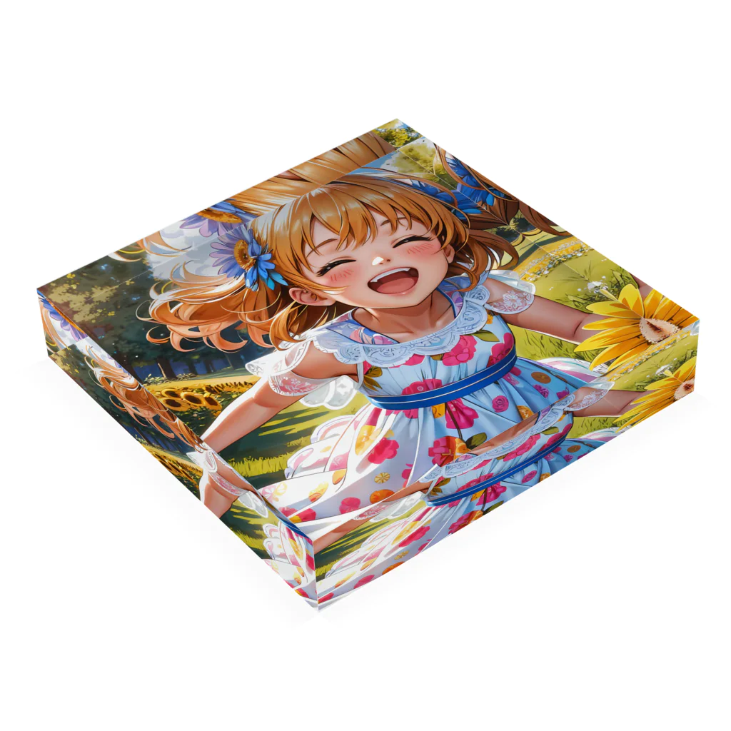 poketuのかわいい少女のイラストグッズ Acrylic Block :placed flat