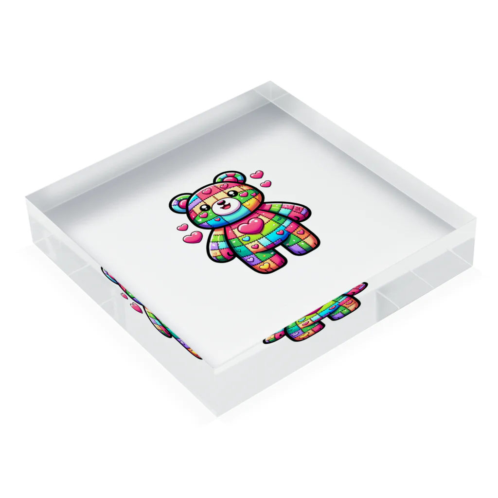 【公式】Colorful Animalsのカラベア Acrylic Block :placed flat