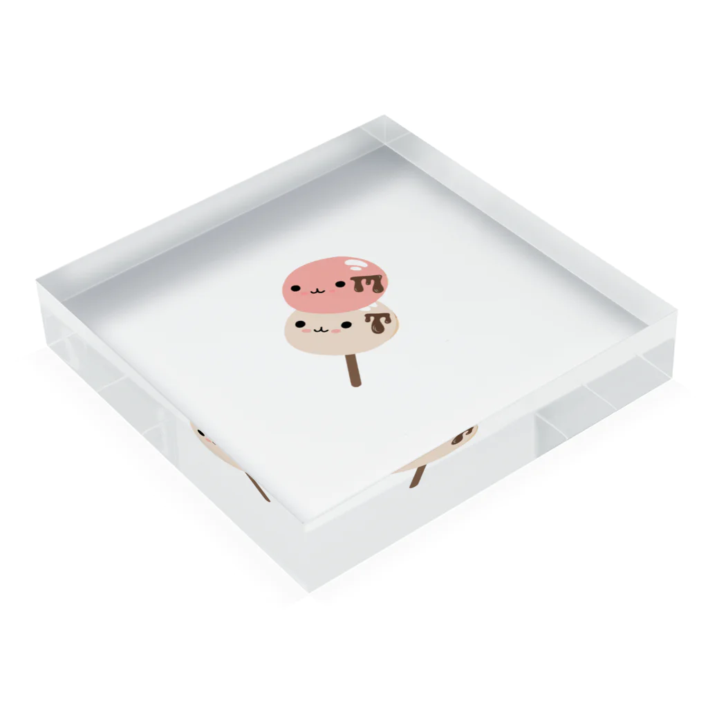 みたらし団子のふたたまちゃんのみたらし団子のふたたまちゃん Acrylic Block :placed flat