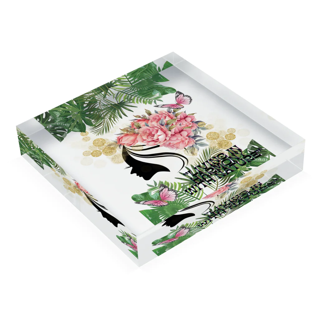 cammy_のLIVING IN HARMONY WITH NATURE Acrylic Block :placed flat