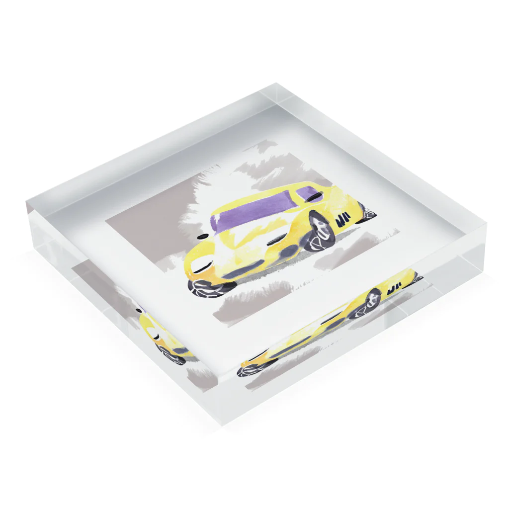 katapiiiの人気！水彩画風スポーツカー Acrylic Block :placed flat