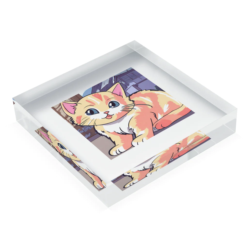 nakasaanのかわいい子猫グッズ Acrylic Block :placed flat