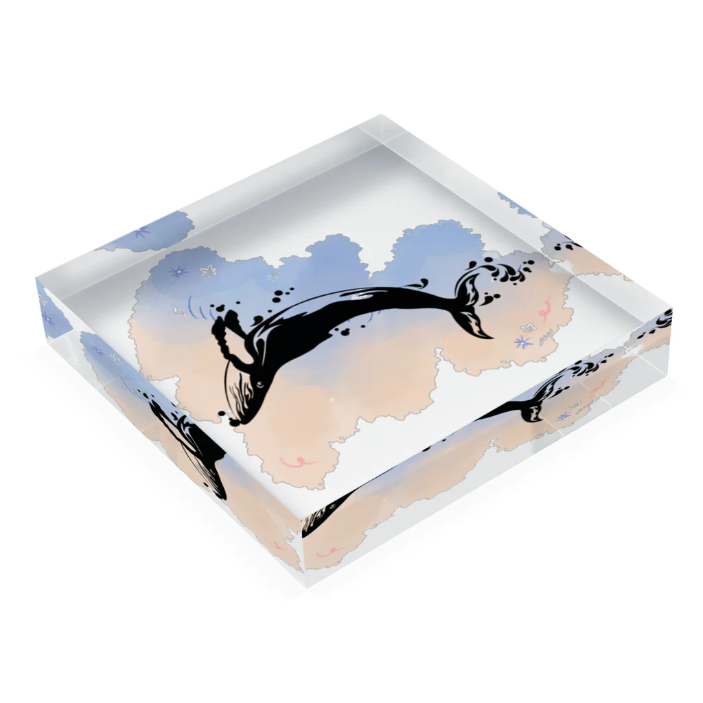 RabbitHouseのクジラ宙返り Acrylic Block :placed flat