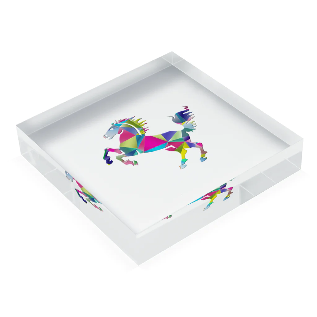 mumusの馬　chromatic Acrylic Block :placed flat