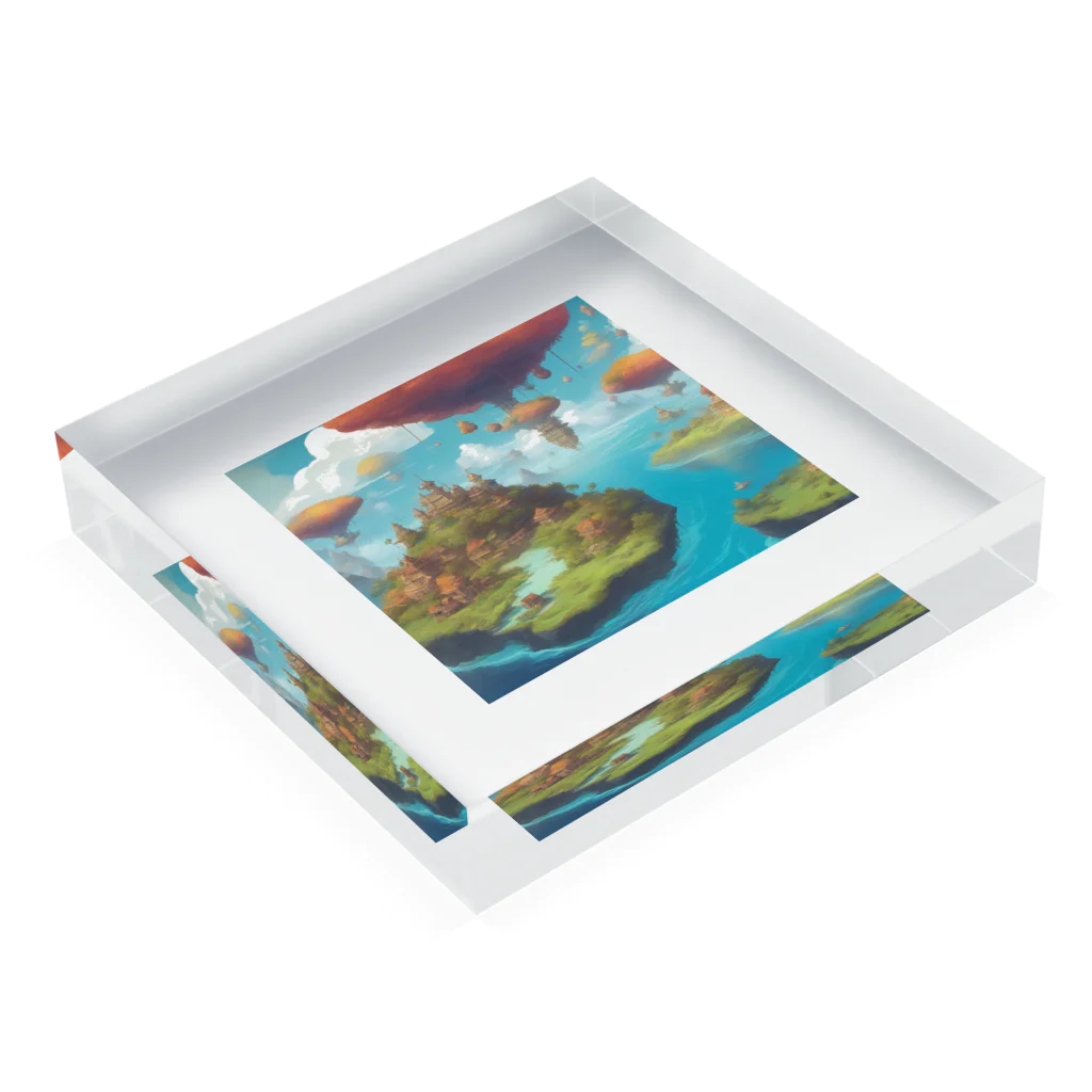 G7のショップの 幻想の浮遊アイランド コレクション（Fantastical Levitating Islands Collection） Acrylic Block :placed flat