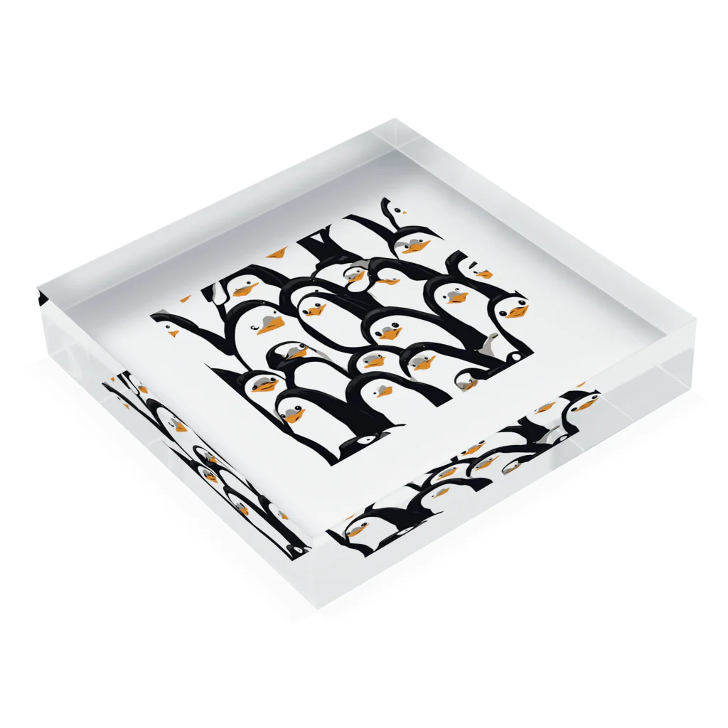 海飛ぶペンギンのペンギン達のグッズ Acrylic Block :placed flat