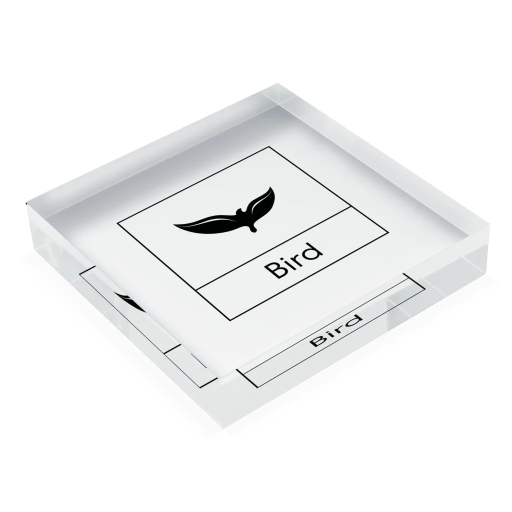 ミニマルくんの四角におさまるBird Acrylic Block :placed flat