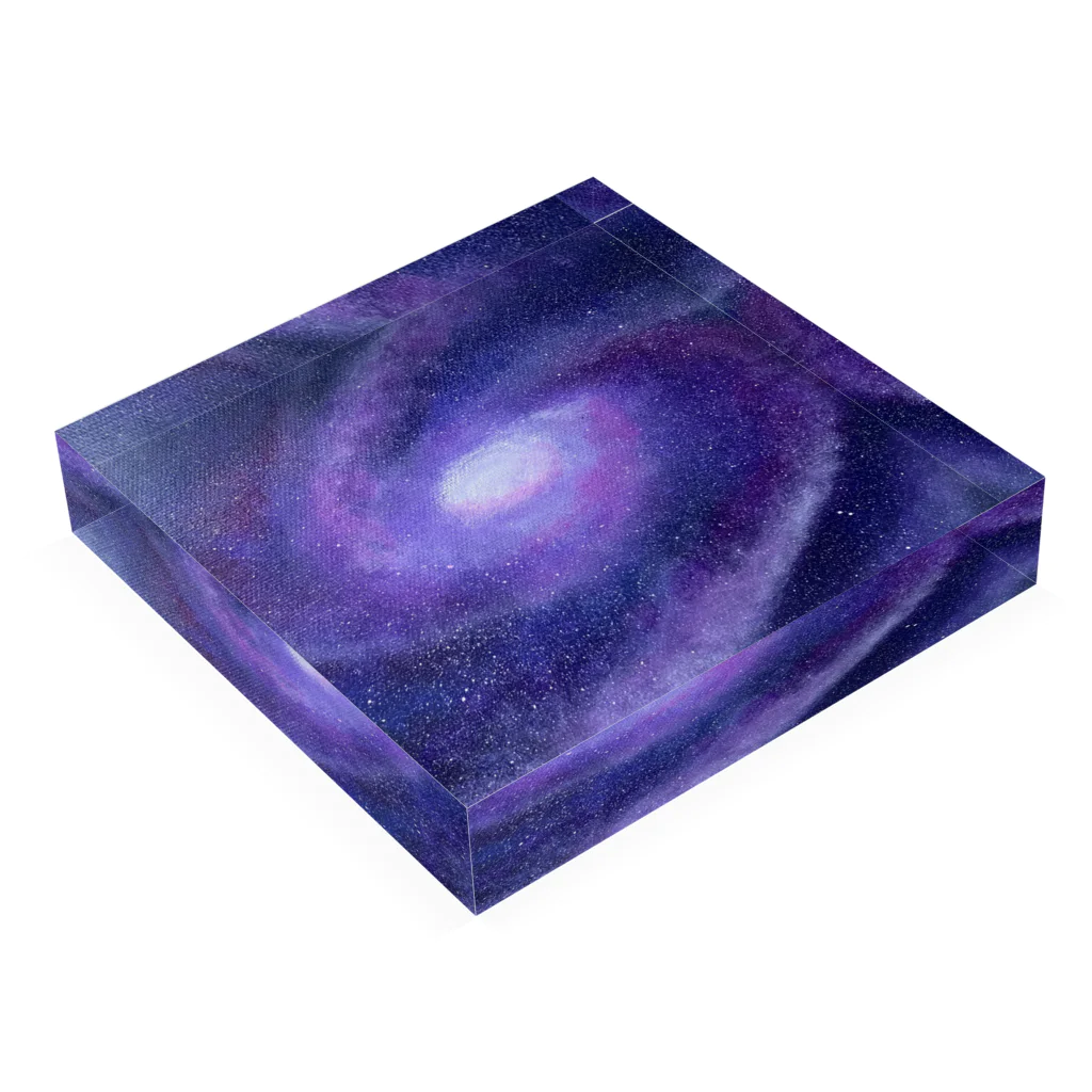 KEIKO's art factoryの星雲〜宙の花 Acrylic Block :placed flat