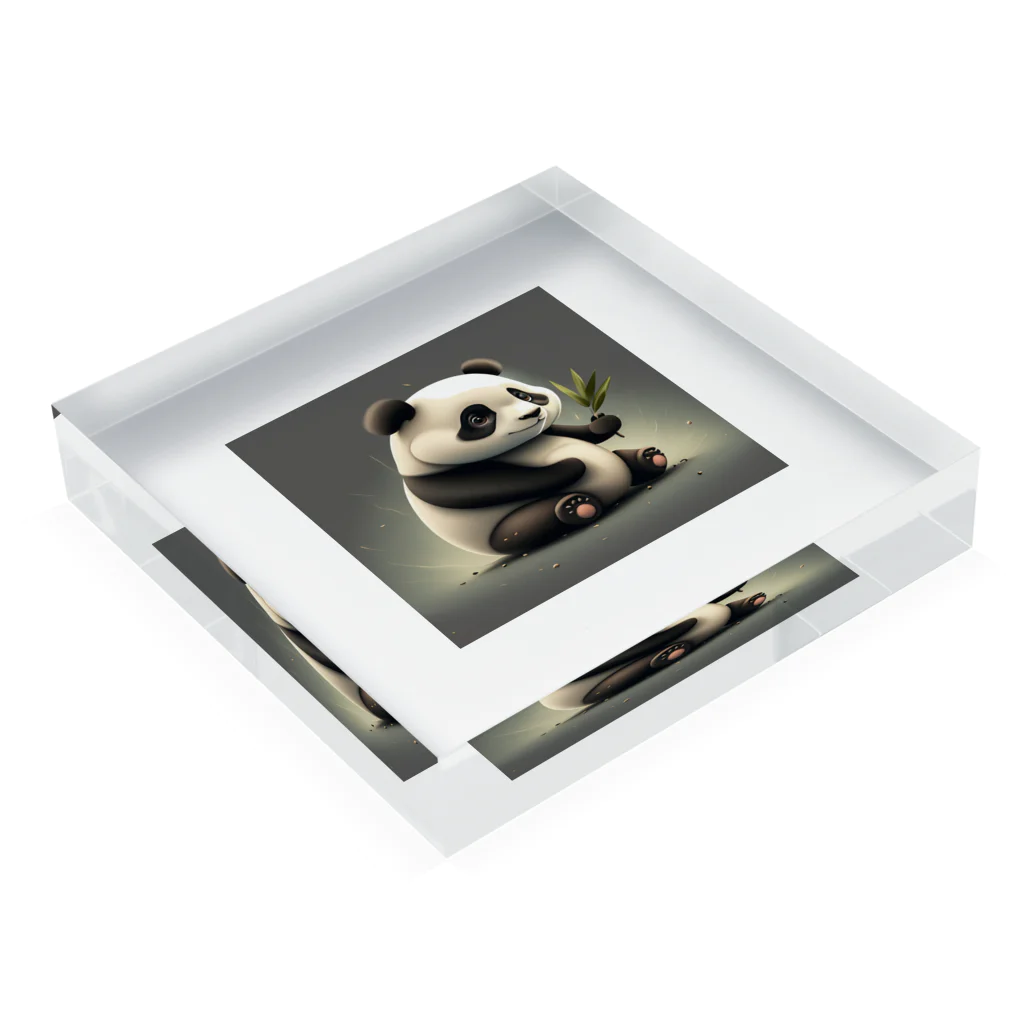 FluffyPanda_AIのPizzazzPanda Acrylic Block :placed flat