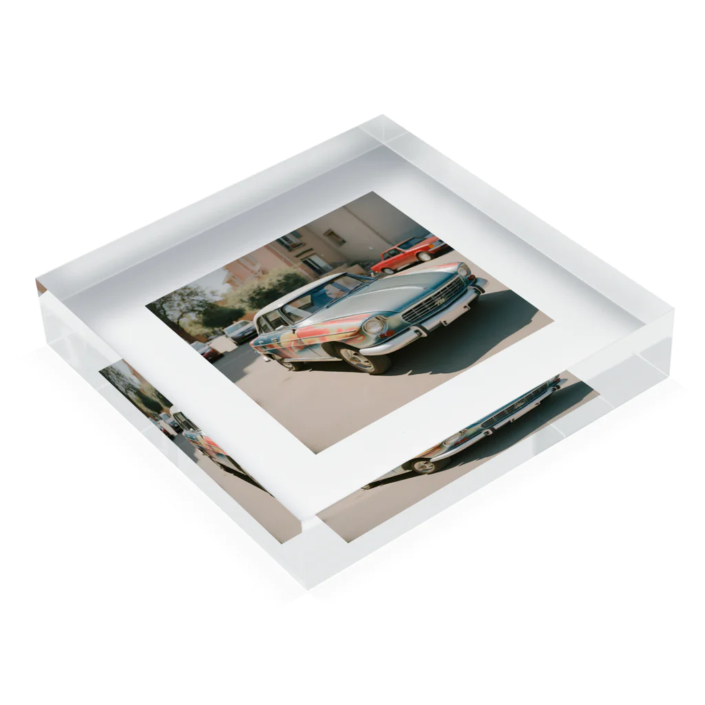 crayon2chanの車　映画 Acrylic Block :placed flat