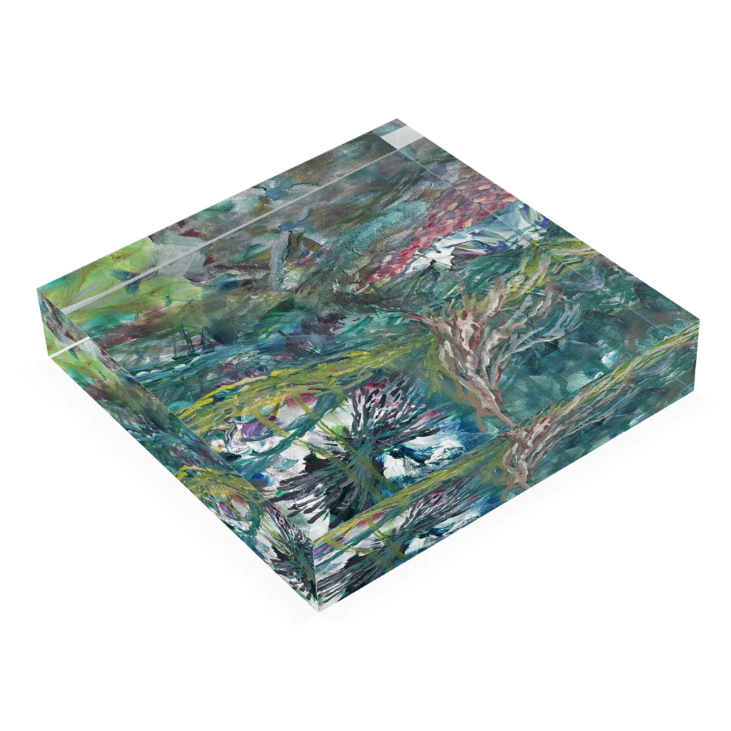 Chikyu-yueiの森の幻獣たち / Forest fantoms Acrylic Block :placed flat